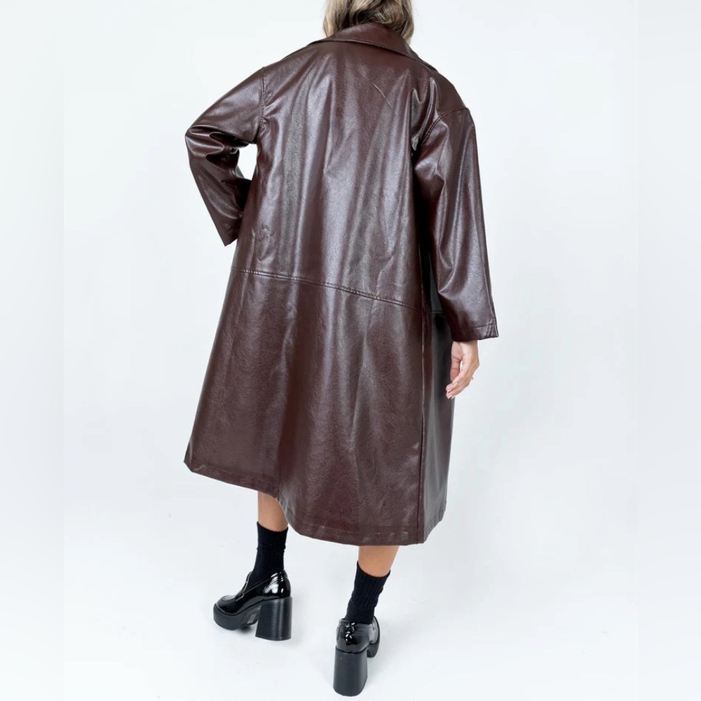 Princess Polly Brown Trench Coat - Picture 3 of 13